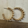 Fancy Pearl Gold Hoop Fashion Earrings - Country Lace Boutique