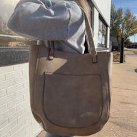 "Faux" Leather Olive & Tan Reversible Purse - Country Lace Boutique