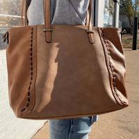 "Faux" Two Toned Tan with Removeable & Adjustable Strap Purse w/ Wallet - Country Lace Boutique
