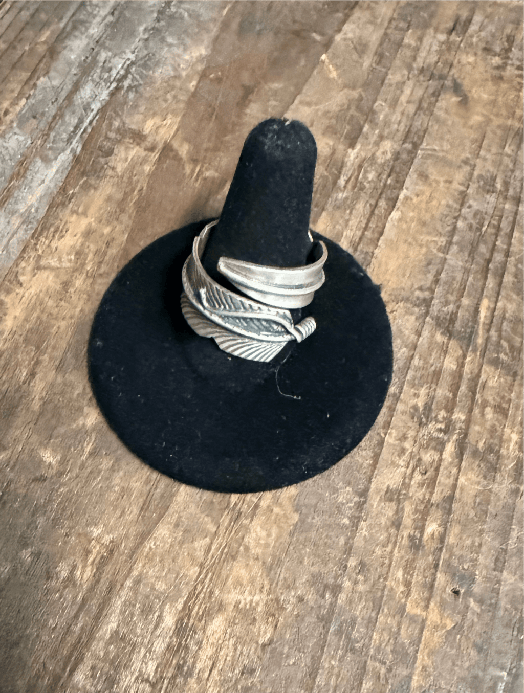 Feather Adjustable Sterling Silver Ring - Country Lace Boutique