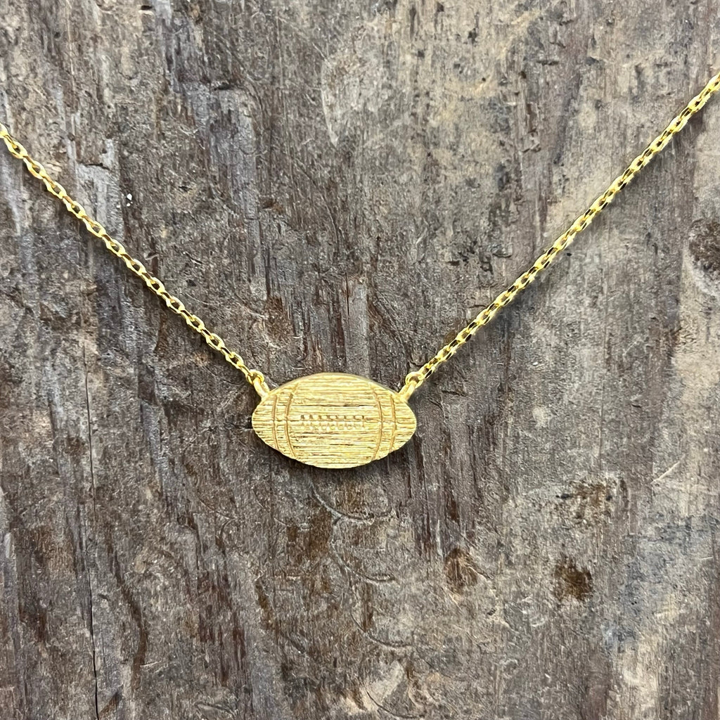 Flat Football Gold Fashion Necklace - Country Lace Boutique