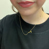 Flat Sideways Gold Fashion Letter Necklace - Country Lace Boutique