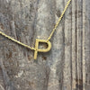 Flat Sideways Gold Fashion Letter Necklace - Country Lace Boutique