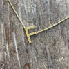 Flat Sideways Gold Fashion Letter Necklace - Country Lace Boutique