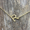 Flat Sideways Gold Fashion Letter Necklace - Country Lace Boutique