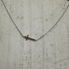 Flat Sideways Silver Cross Fashion Letter Necklace - Country Lace Boutique
