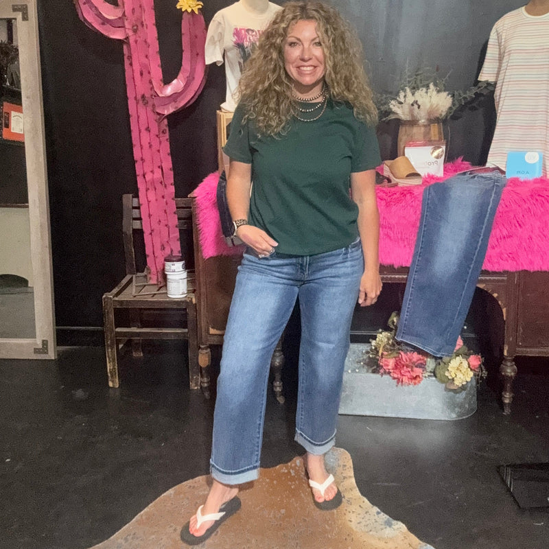 Forest Green Crop Top - Country Lace Boutique