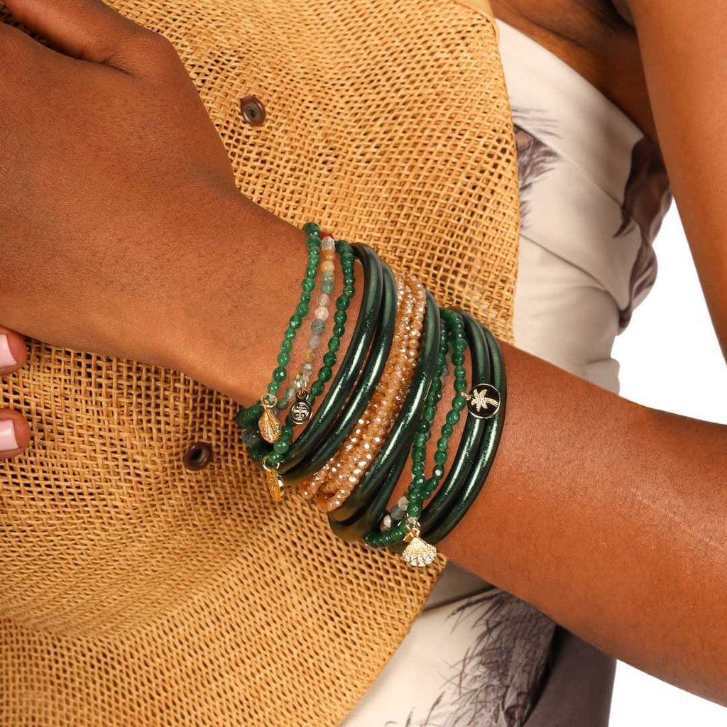 Frond All Weather Bangles® (Set of 6) - Serenity Prayer: Medium - Country Lace Boutique