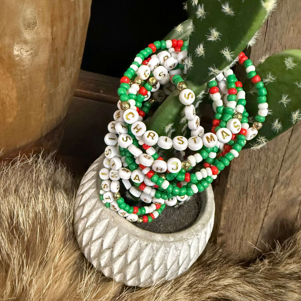 Fun Beaded Christmas Bracelet - Country Lace Boutique