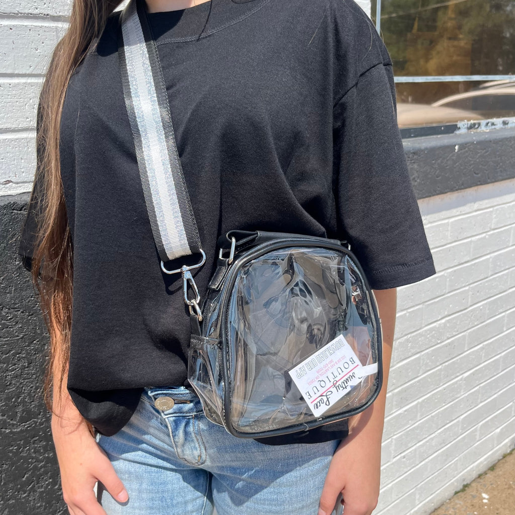 Fun Clear Black Cross Body Purse - Country Lace Boutique