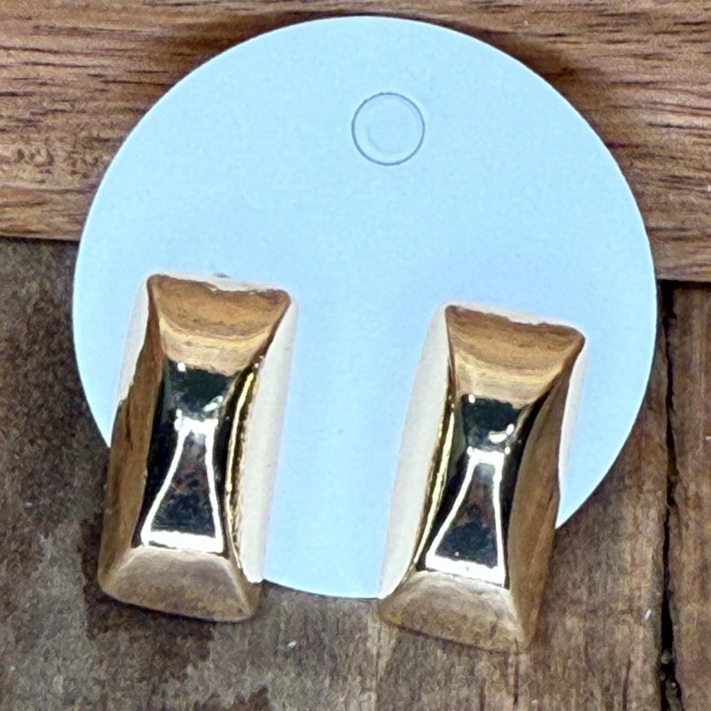 Fun Gold Rectangle Fashion Earring - Country Lace Boutique