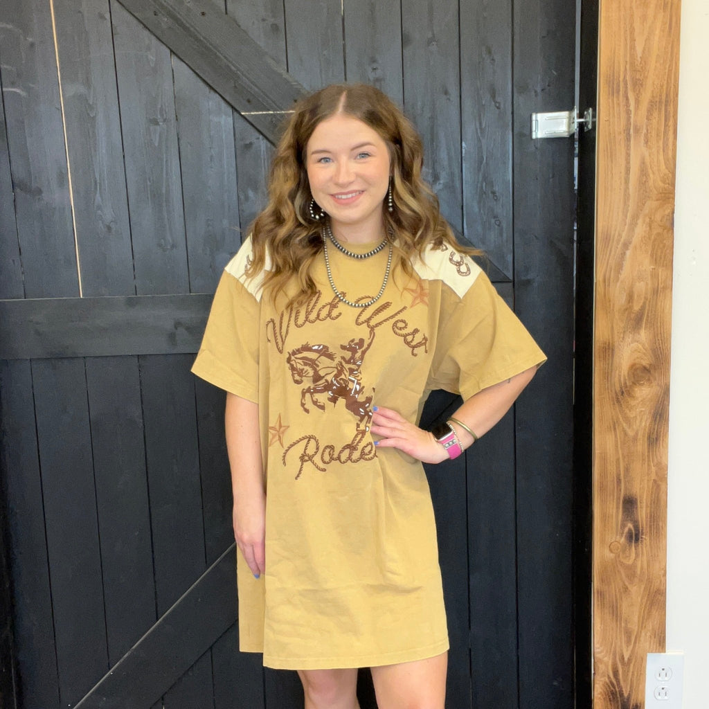 Garment Washed Wester Shirt Dress - Country Lace Boutique