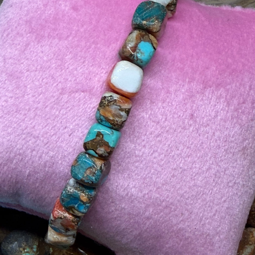 Genuine Orange Krush Square Stretchy Bracelet - Country Lace Boutique