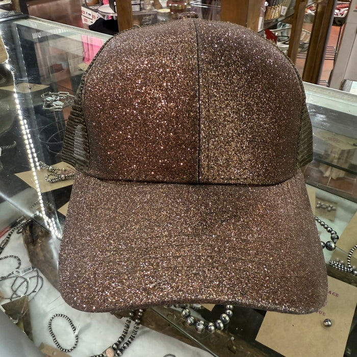 Glittery Bronze Pony Tail C.C.Hat - Country Lace Boutique