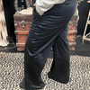 Glossy Leather Look Wide Leg Flare Pants Black Mono B - Country Lace Boutique