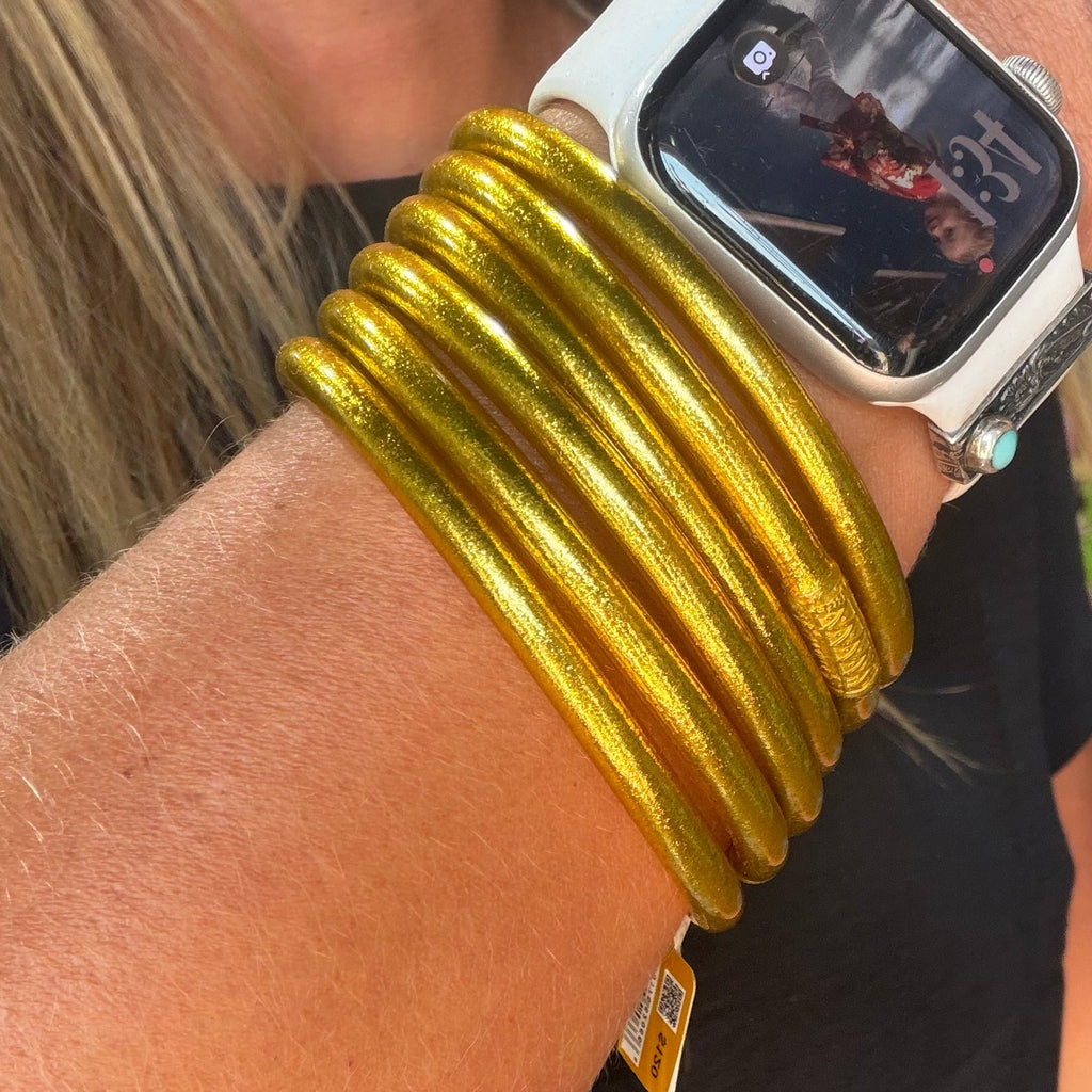 Gold All Weather Bangles (Set of 6) - Serenity Prayer - Country Lace Boutique