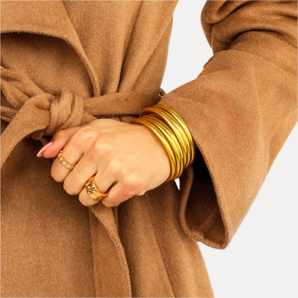 Gold All Weather Bangles® (Set of 6) - Serenity Prayer: Medium - Country Lace Boutique