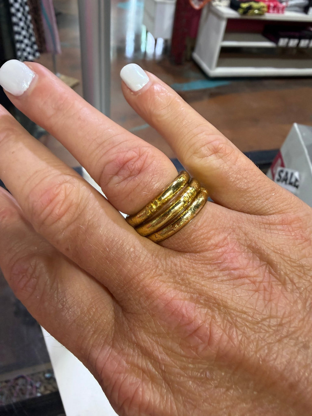Gold Aura All Weather Ring (AWB®) - Set of 3 - Country Lace Boutique