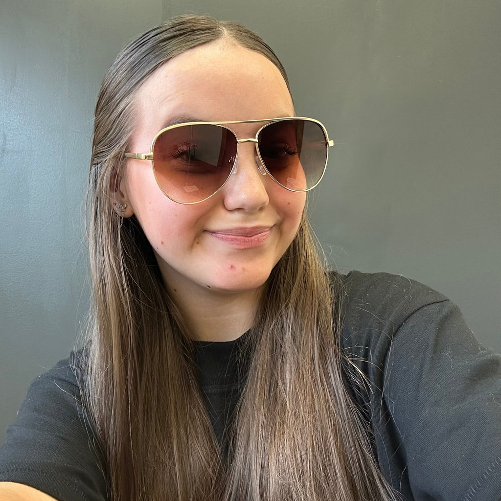 Gold Aviator with Brown Lens Fame Affordable Sunglasses - Country Lace Boutique