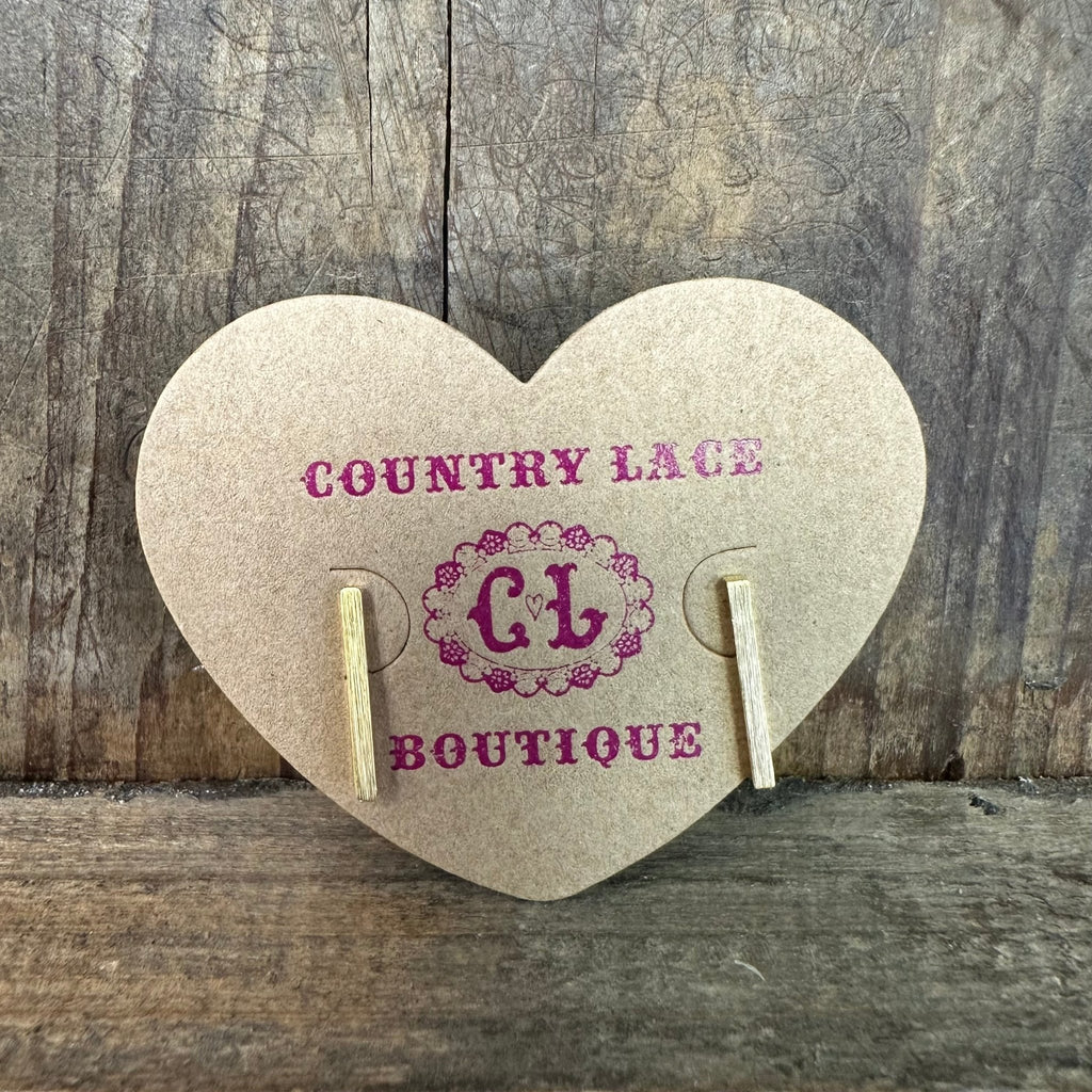 Gold Bar Post Stud Fashion Earrings - Country Lace Boutique