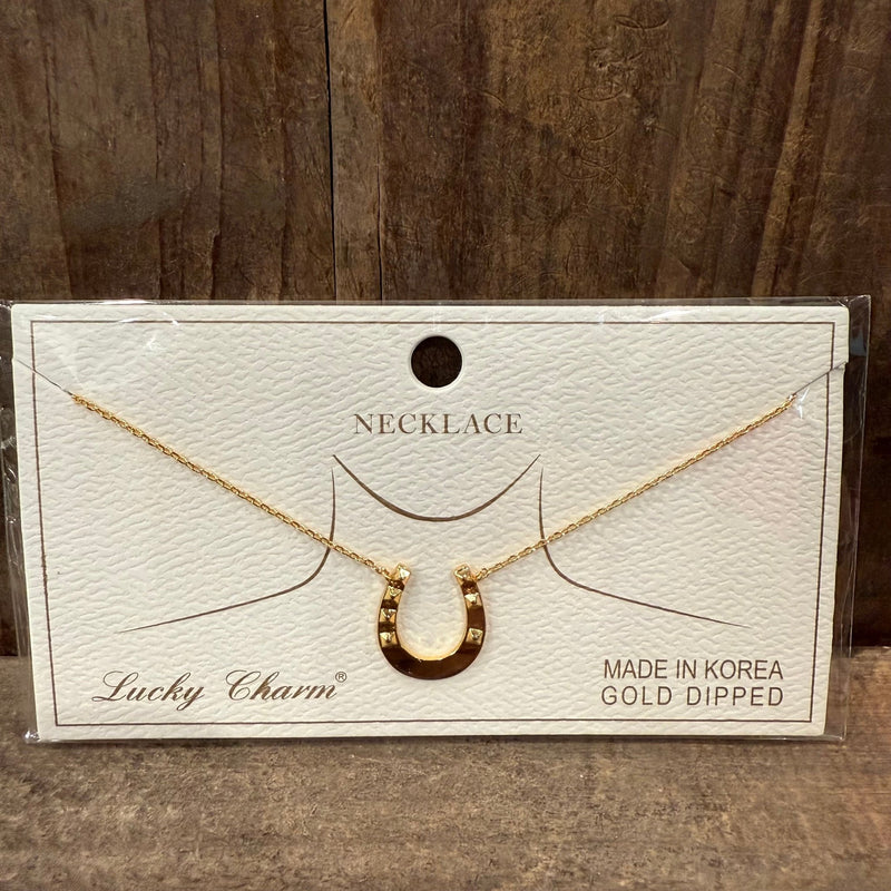Gold Horse Shoe Fashion Necklace - Country Lace Boutique