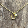 Gold Horse Shoe with Crystal Stone Fashion Necklace - Country Lace Boutique
