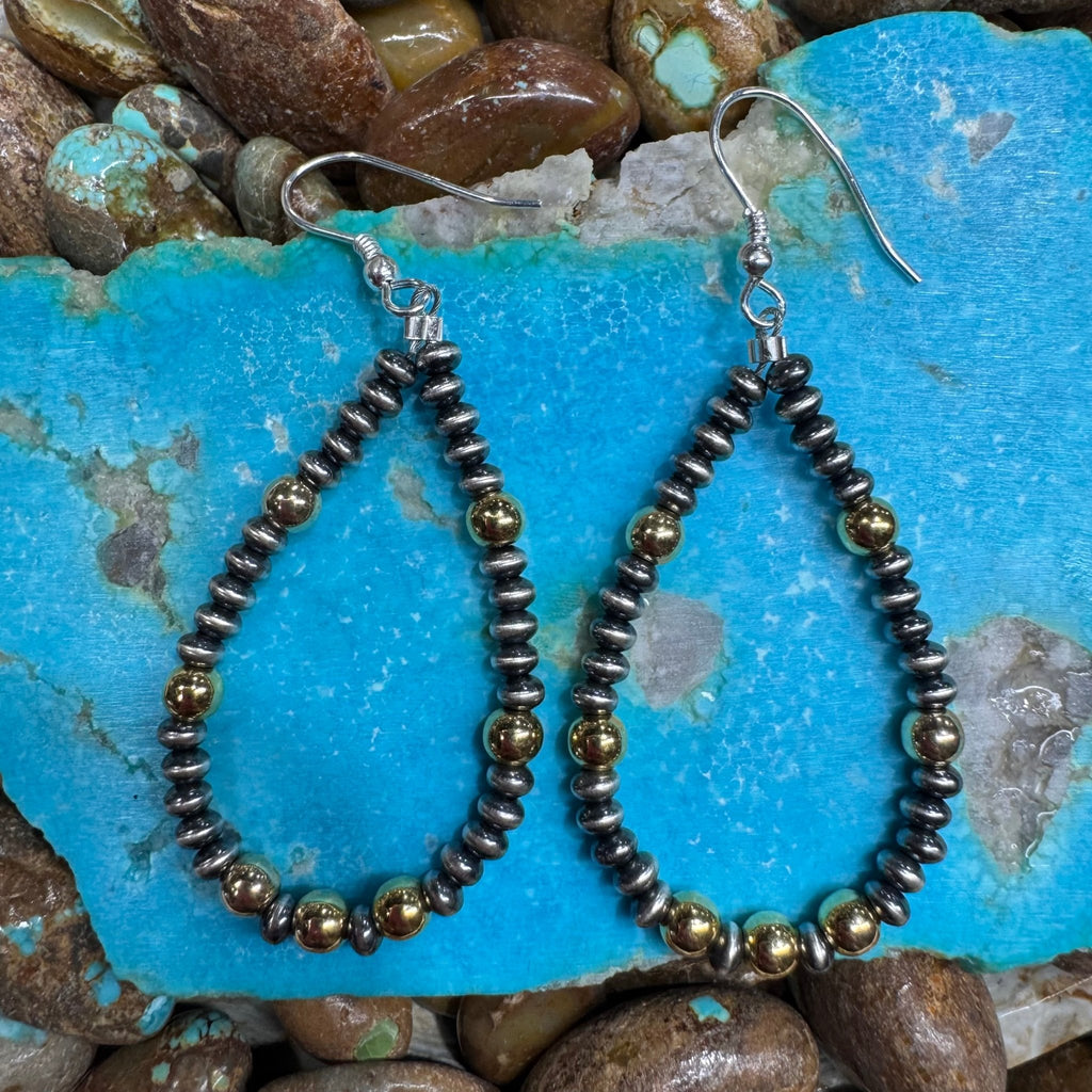 Gold Patterned French Hook Sterling Silver Earring - Country Lace Boutique