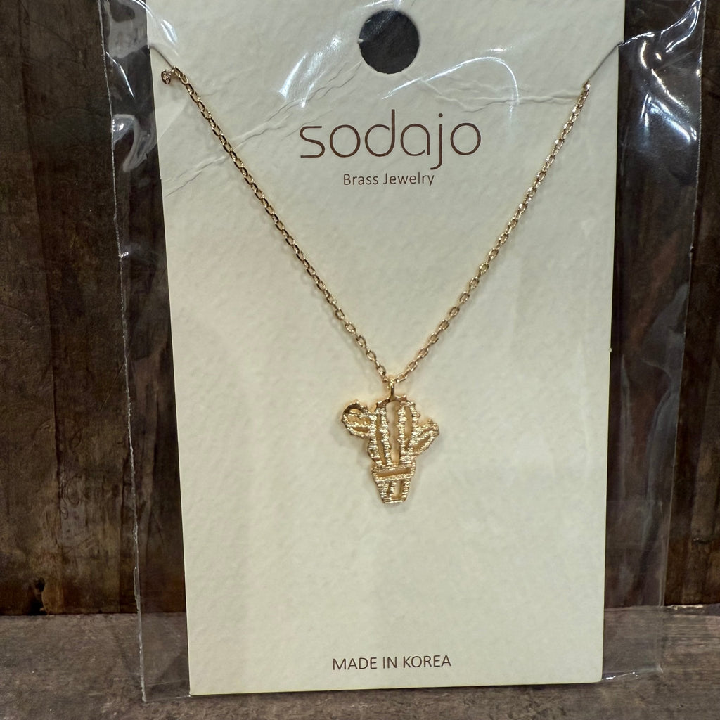 Gold Prickly Cactus Fashion Necklace - Country Lace Boutique