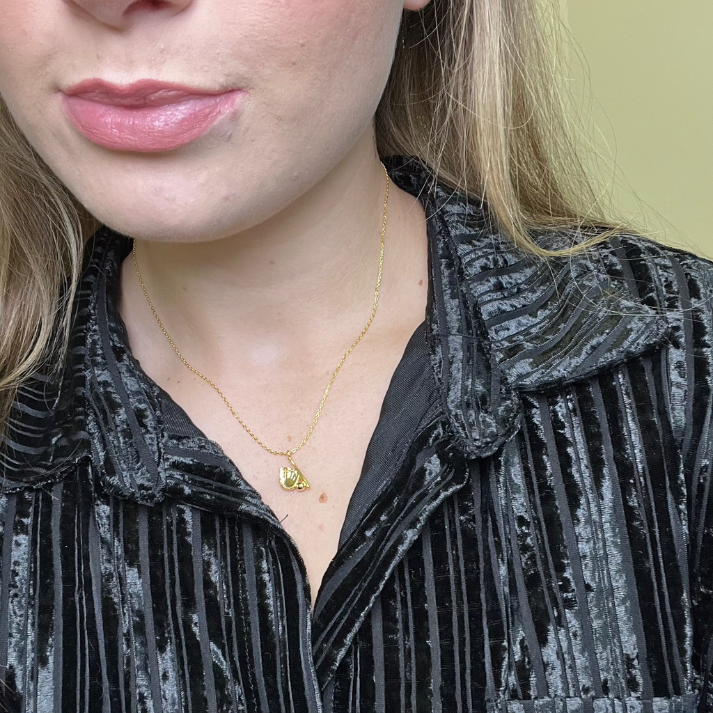 goldbaseballglovenecklace