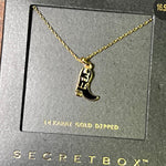 goldblackbootnecklace