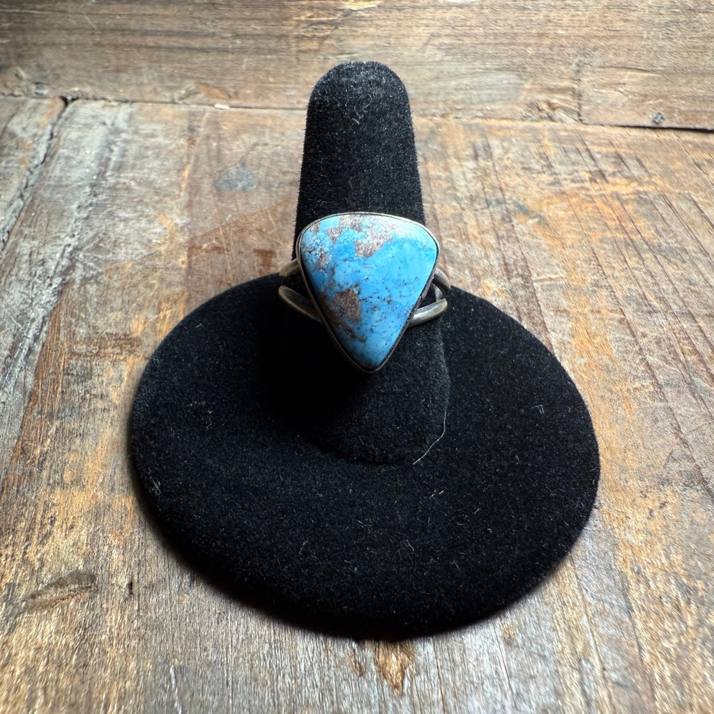 Golden Hill Triangle Turquoise Sterling Silver Ring Size 7 - Country Lace Boutique