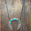 Gorgeous Sterling Silver 5 Stone Turquoise Naja Sterling Silver Necklace - Country Lace Boutique