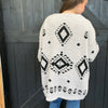 Gray & Black Aztec Southwestern Soft Sweater Cardigan - Country Lace Boutique