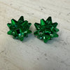 Green Christmas Bow Post Stud Fashion Earrings - Country Lace Boutique