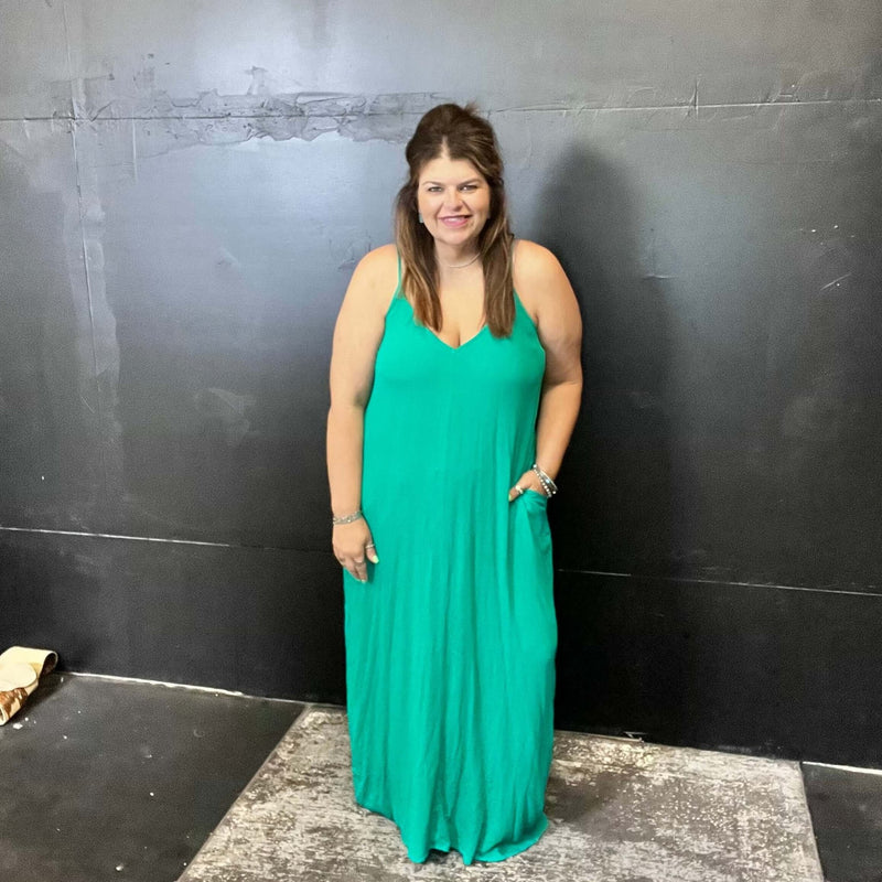 Green Dress with Pockets - Country Lace Boutique