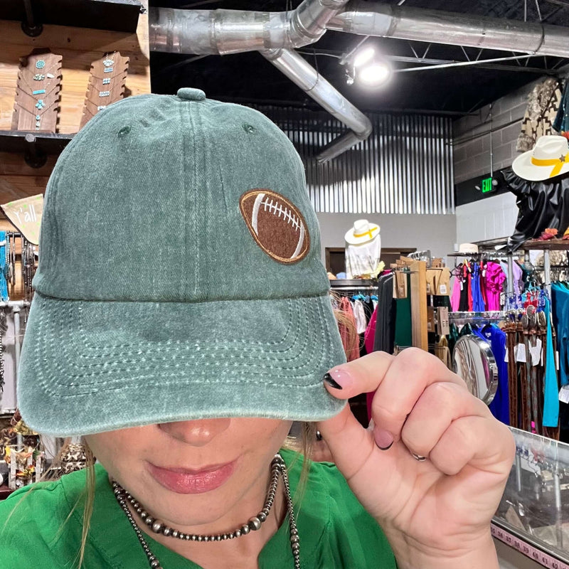 Green Football Cap - Country Lace Boutique