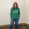Green MERRY Ribbed Long Sleeve Shirt - Country Lace Boutique