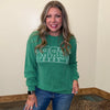 Green MERRY Ribbed Long Sleeve Shirt - Country Lace Boutique