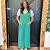 Green Sleeveless Romper Jumpsuit w/ Pockets - Country Lace Boutique
