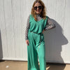 Green Sleeveless Romper Jumpsuit w/ Pockets - Country Lace Boutique