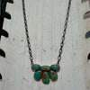 Green Turquoise Half Cluster Sterling Silver Necklace - Country Lace Boutique