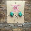 Green Turquoise Hoop Post Sterling Silver Earring - Country Lace Boutique