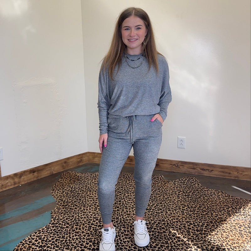 Grey Dolman Super Soft Mono B Long Sleeve Top - Country Lace Boutique