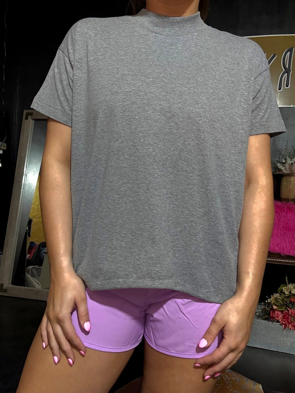 Grey Hi Lo T Shirt - Country Lace Boutique