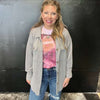 Grey Ribbed Big Button Top Shacket - Country Lace Boutique