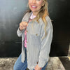 Grey Ribbed Big Button Top Shacket - Country Lace Boutique