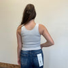 Grey Ribbed Tank Top with Built in Bra - Country Lace Boutique