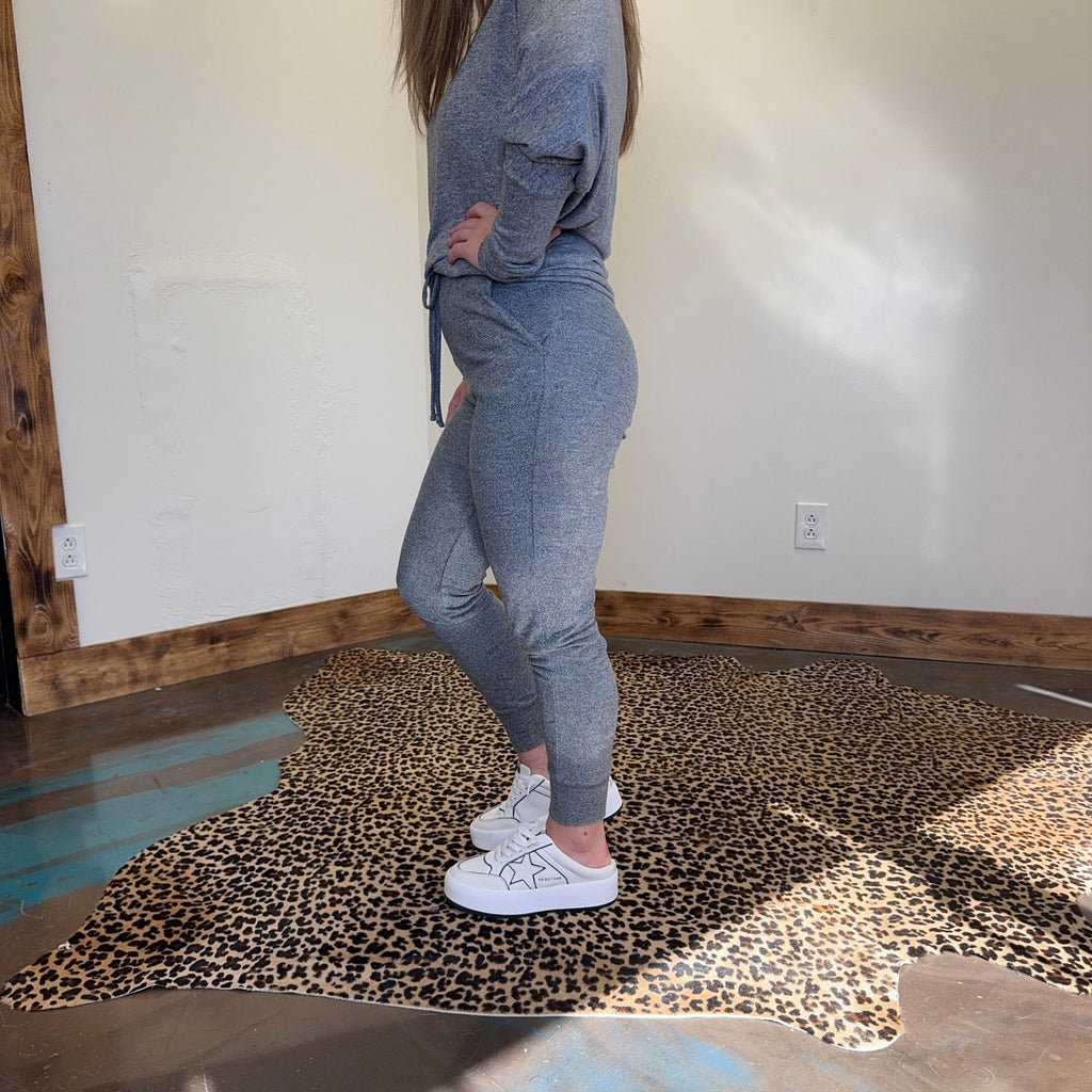 Grey Super Soft Mono B Joggers w/ Draw String - Country Lace Boutique