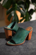 Hallie Heeled Sandal in Teal