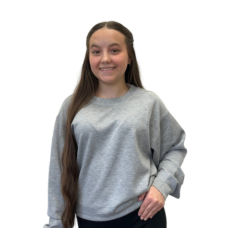 Heather Gray Super Soft Crop Sweat Shirt - Country Lace Boutique